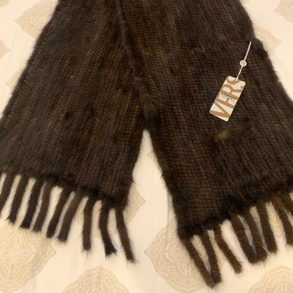 NWT Authentic Versace Jeans Couture faux fur shawl